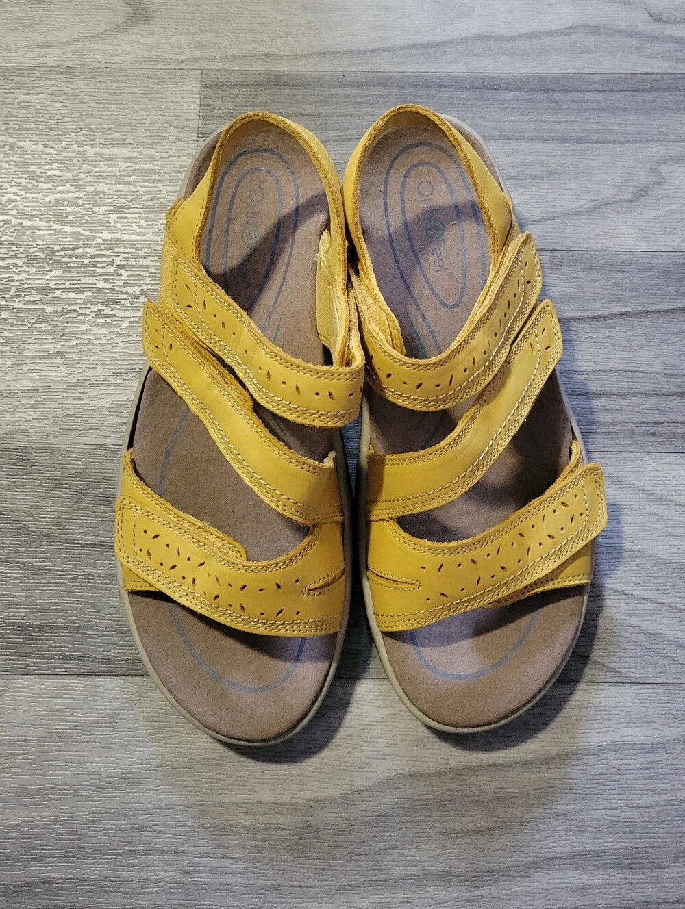 Orthofeet Yellow Comfort Sandals Size 8.5 Wide